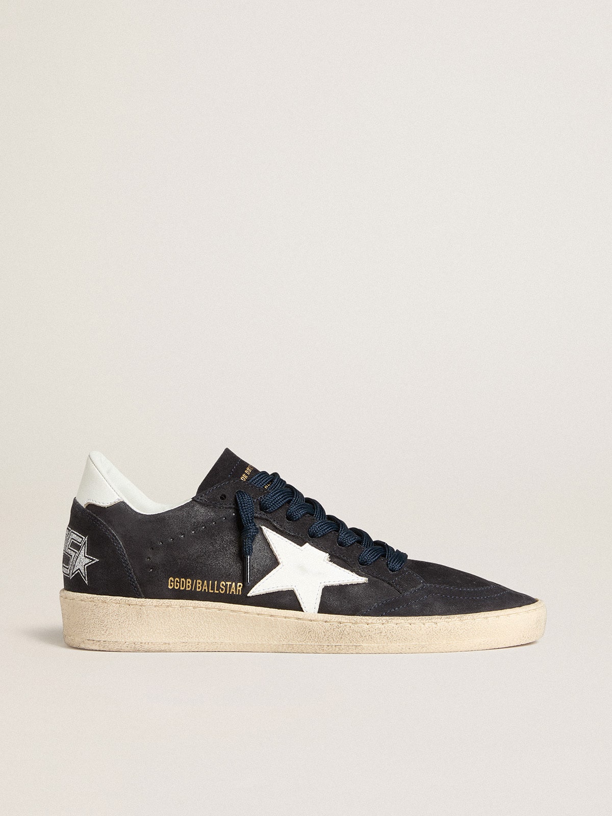 Golden Goose Women’s Ball Star In Dark Blue Suede With Leather Star And Heel Tab - Sneaker Türkiye
