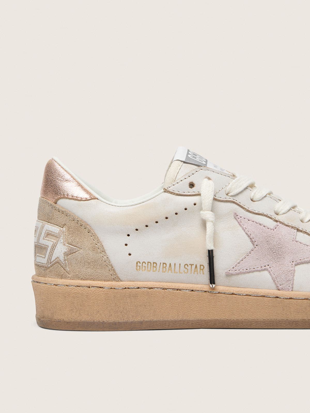 Golden Goose Ball Star With Pink Suede Star And Silver Glitter Edges And Rose Gold Heel Tab - Sneaker Türkiye