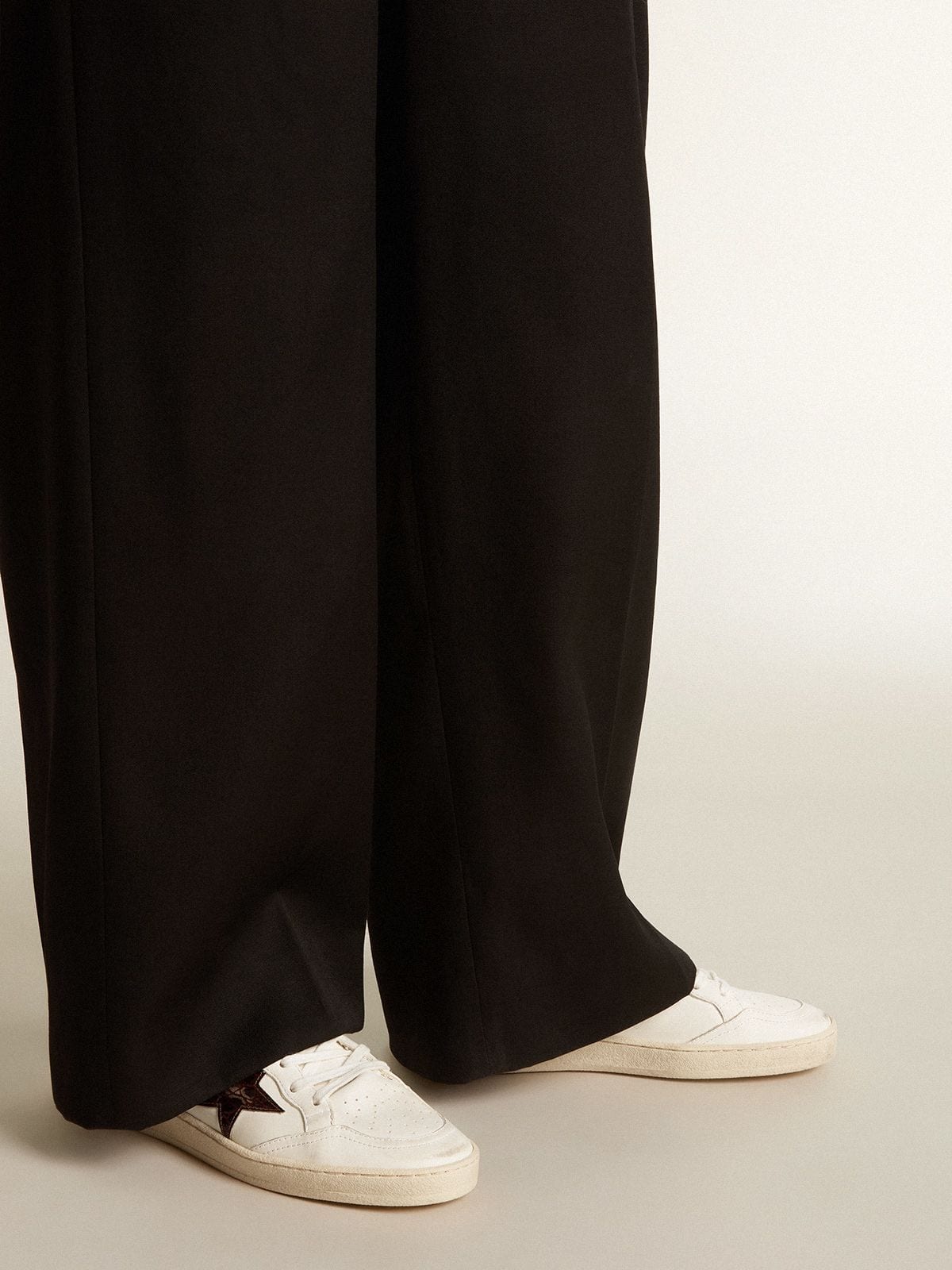 Golden Goose Ball Star With Burgundy Croc-Print Leather Star And Gold Heel Tab - Sneaker Türkiye