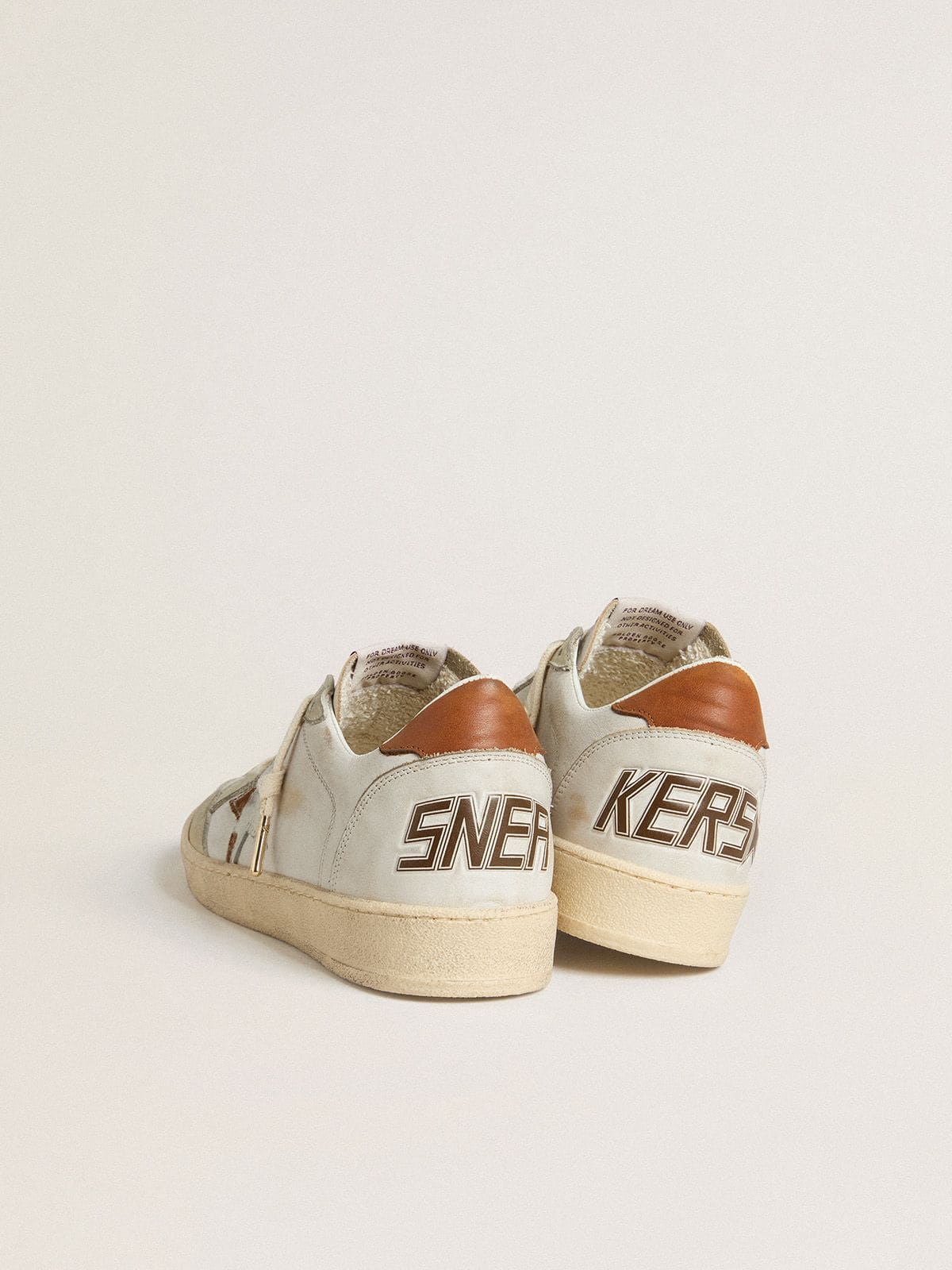Golden Goose Ball Star With Animal-Print Pony Skin Star And Tobacco Leather Heel Tab - Sneaker Türkiye