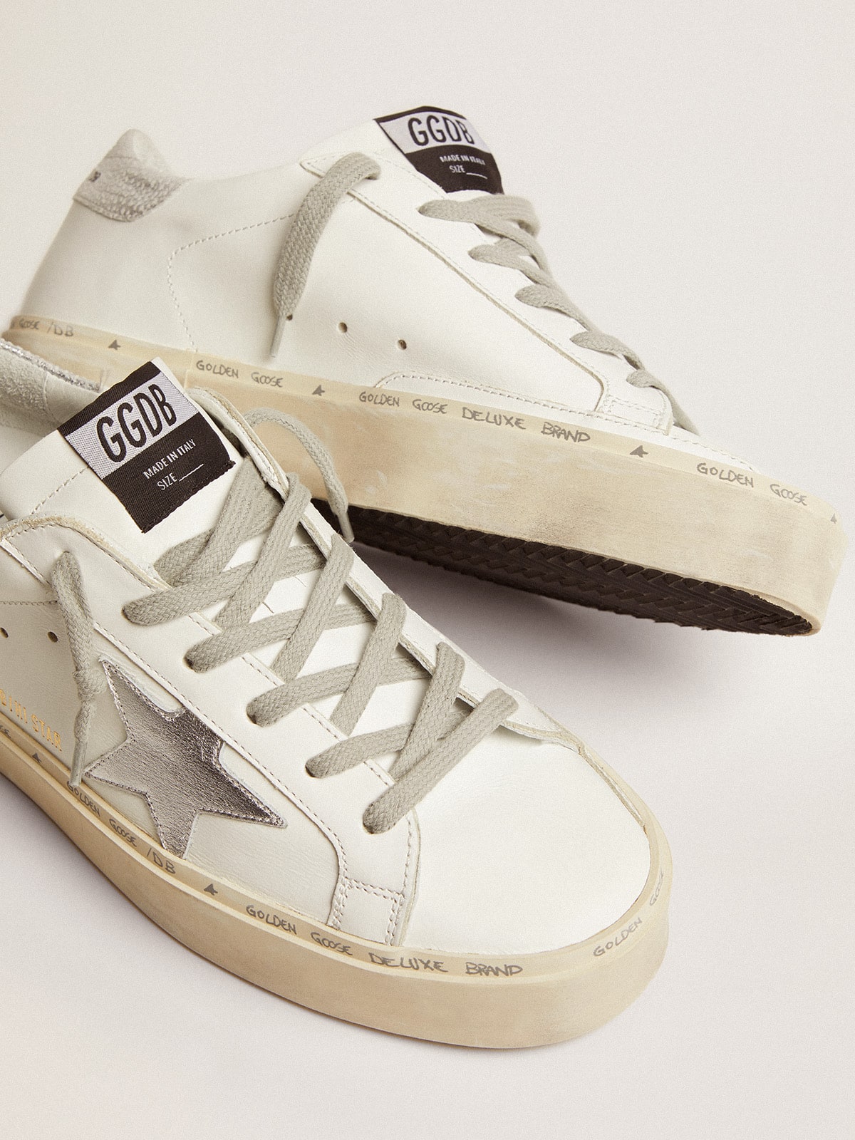 Golden Goose Women’s Hi Star With Star And Metallic Silver Heel - Sneaker Türkiye