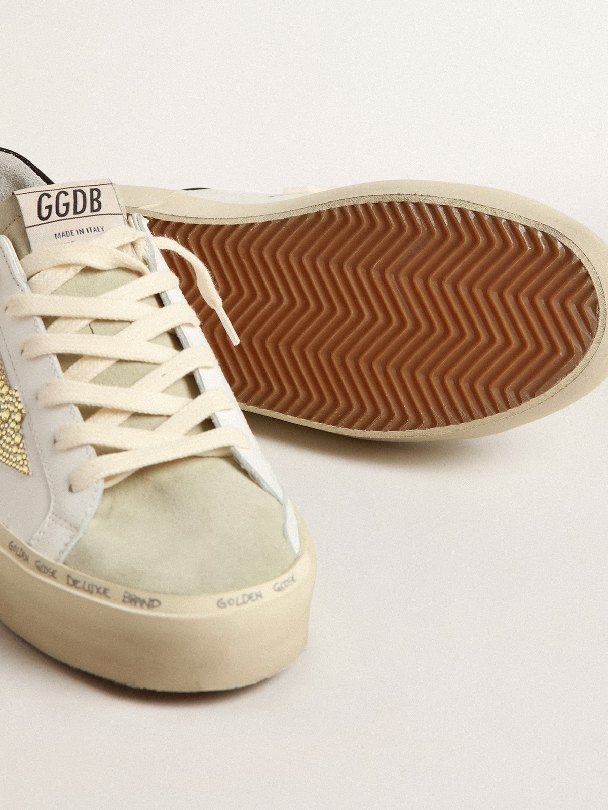 Golden Goose Hi Star With Swarovski Crystal Star And Black Heel Tab - Sneaker Türkiye