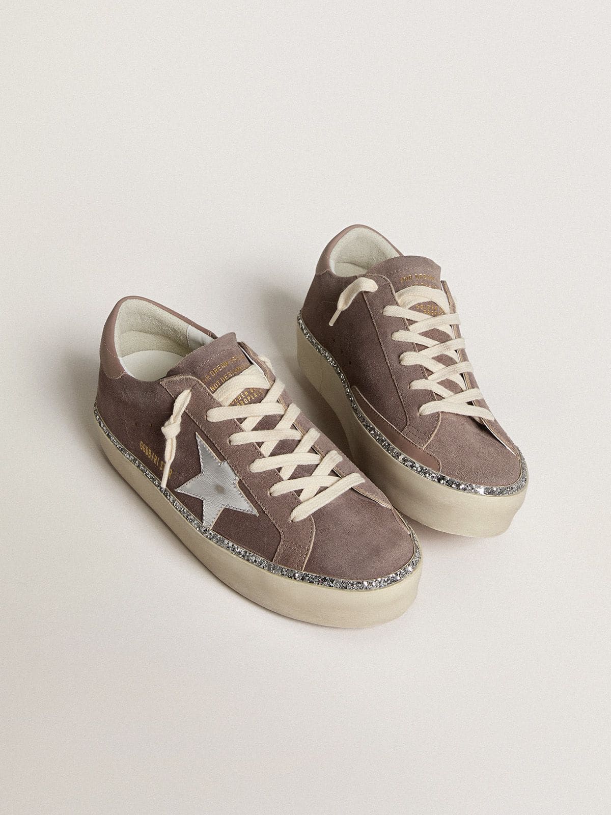 Golden Goose Women’s Hi Star In Suede With Silver Leather Star And Leather Heel Tab - Sneaker Türkiye