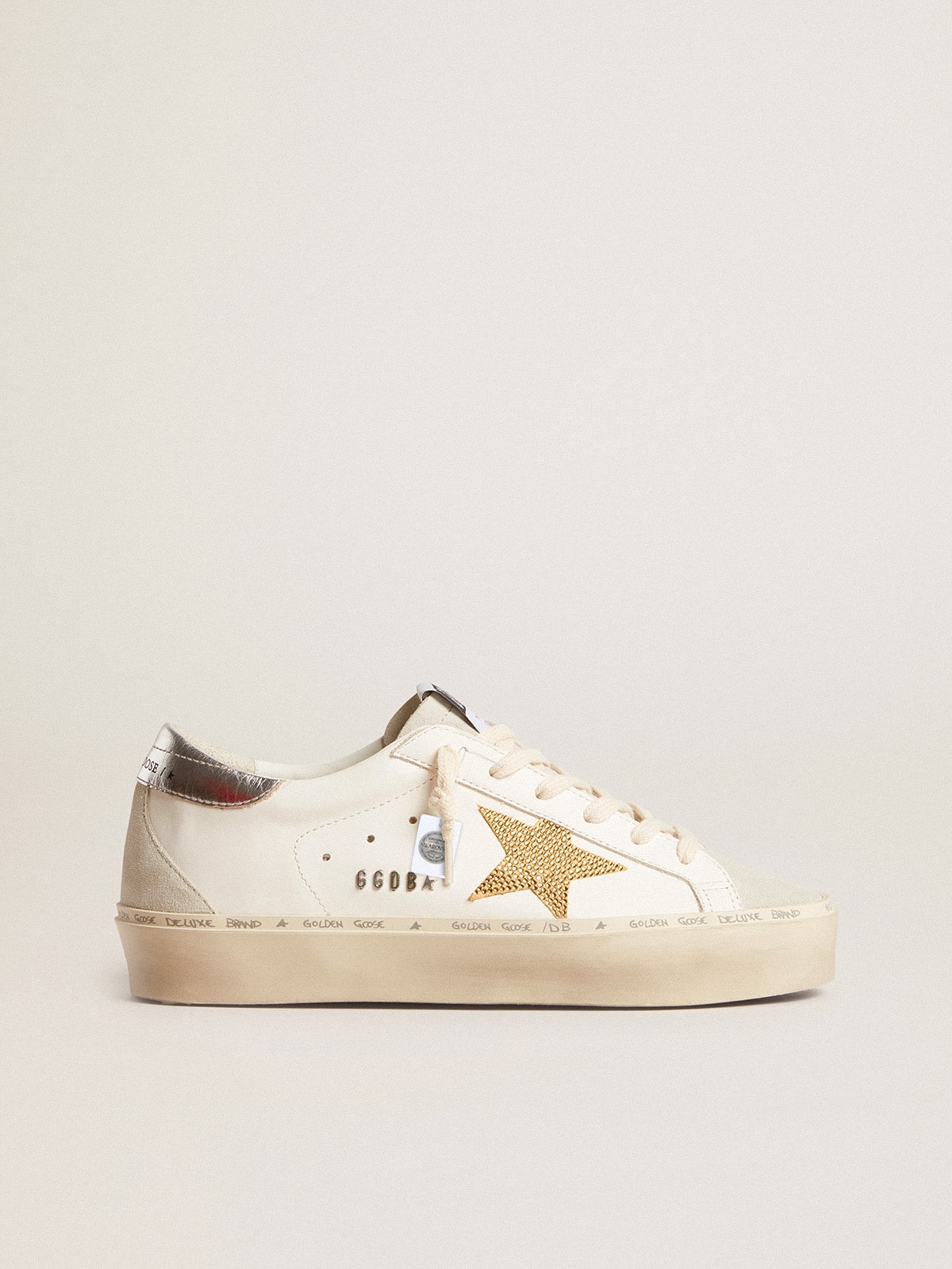 Golden Goose Hi Star With Swarovski Crystal Star And Silver Leather Heel Tab - Sneaker Türkiye