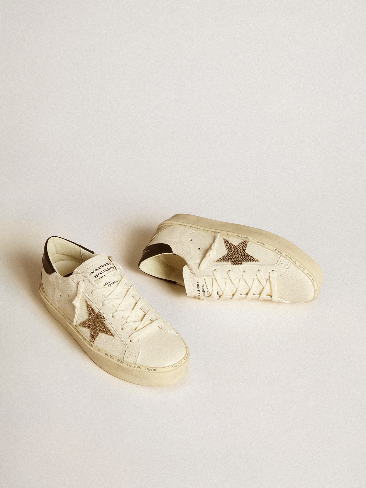 Golden Goose Hi Star With Swarovski Crystal Star And Black Leather Heel Tab - Sneaker Türkiye