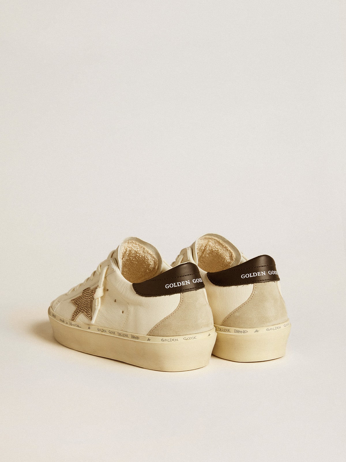 Golden Goose Hi Star With Swarovski Crystal Star And Black Leather Heel Tab - Sneaker Türkiye