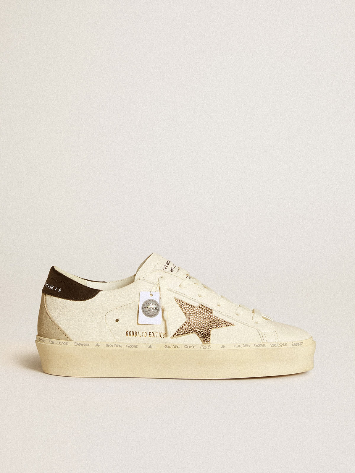Golden Goose Hi Star With Swarovski Crystal Star And Black Leather Heel Tab - Sneaker Türkiye