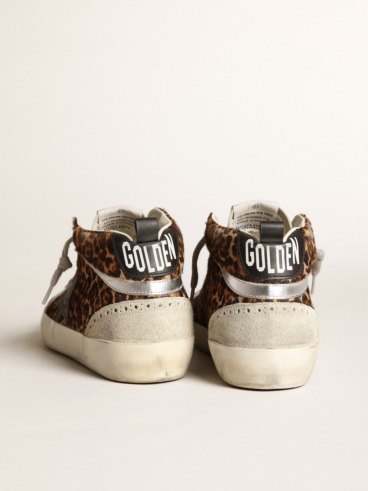 Golden Goose Women’s Mid Star In Leopard Print Pony Skin With Black Star - Sneaker Türkiye