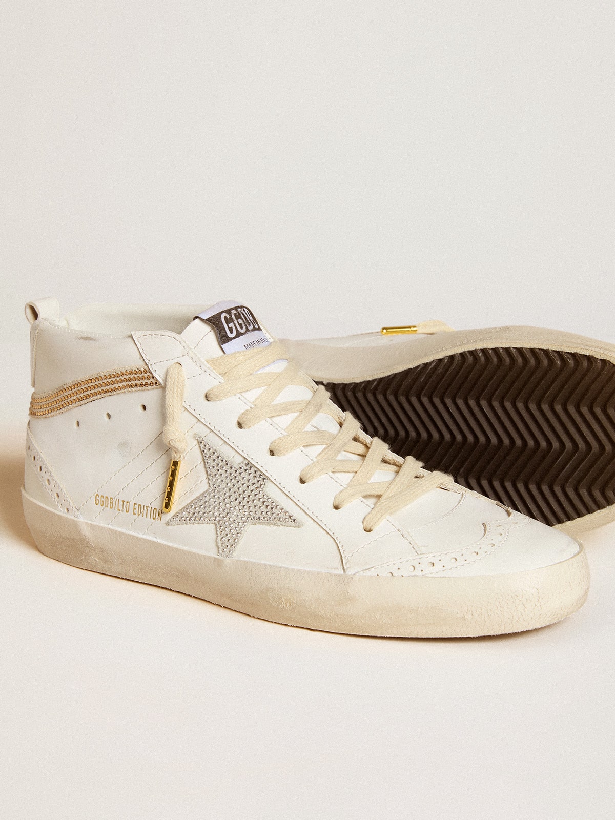 Golden Goose Mid Star With Star And Heel Tab In Suede With Swarovski Crystals - Sneaker Türkiye