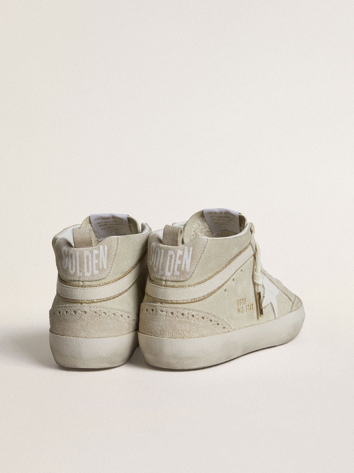 Golden Goose Mid Star In Light Gray Suede With White Leather Star - Sneaker Türkiye