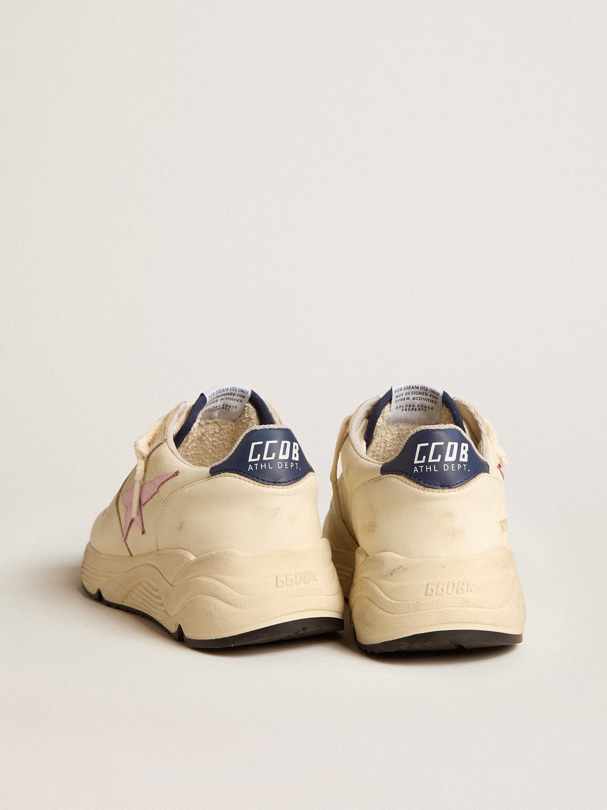 Golden Goose Women’s Running Sole In Nappa Leather With Pink Leather Star And Blue Leather Heel Tab - Sneaker Türkiye