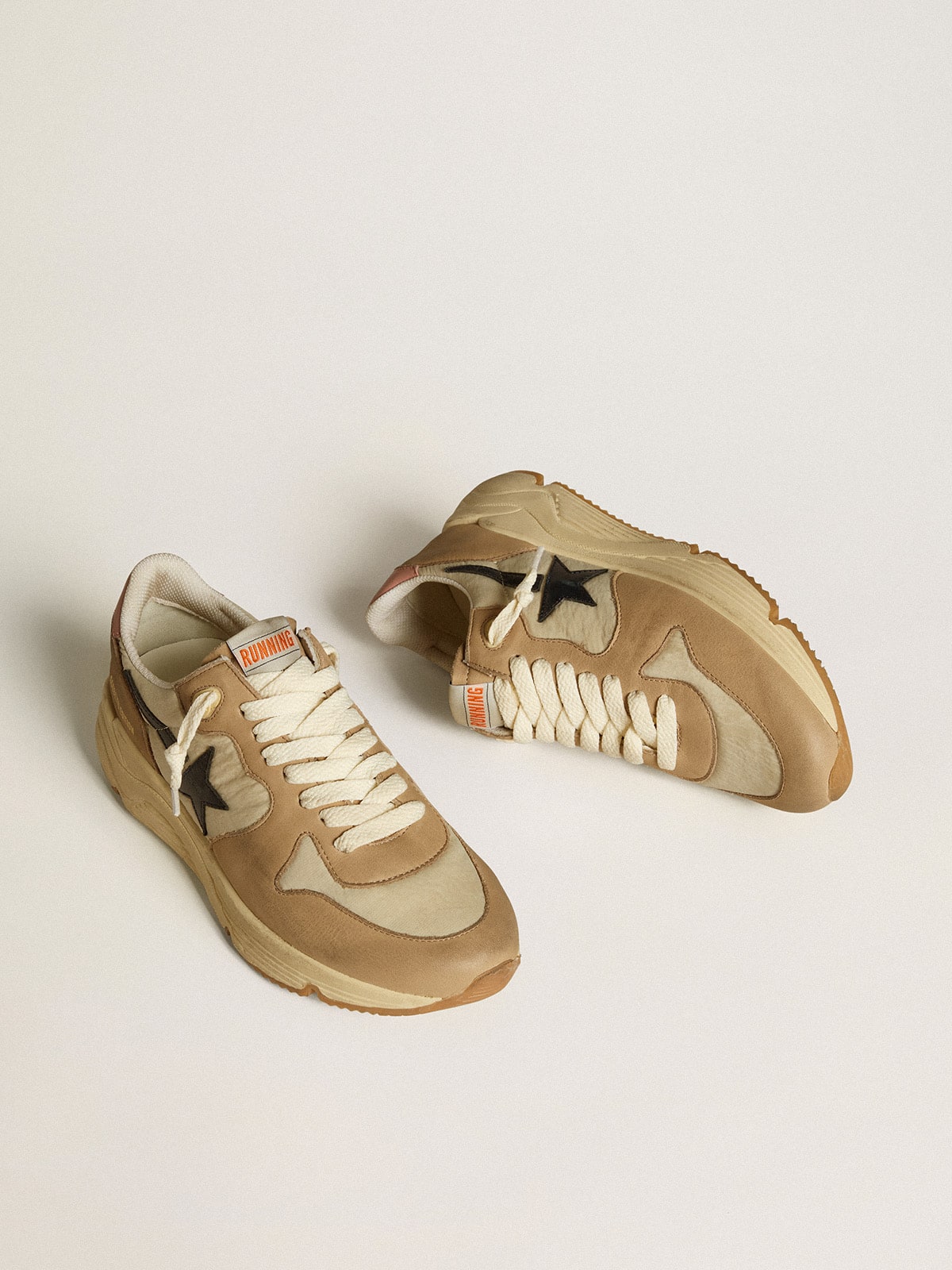 Golden Goose Running Sole Ltd In Nylon And Nubuck With Leather Star And Heel Tab - Sneaker Türkiye