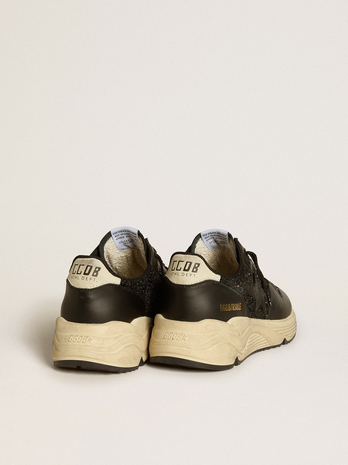 Golden Goose Women’s Running Sole In Black Glitter With Leather Star And Nubuck Heel Tab - Sneaker Türkiye