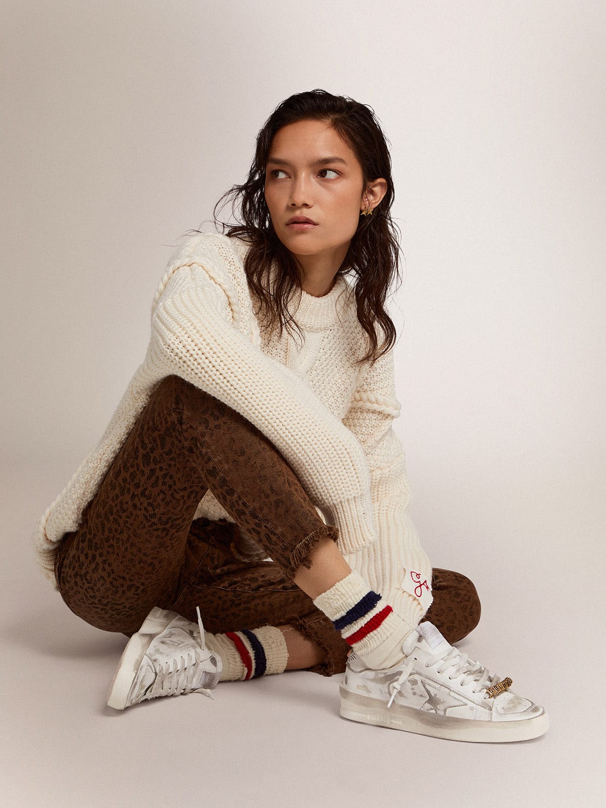 Golden Goose Stardan Sneakers In White Leather With Lived-In Treatment - Sneaker Türkiye