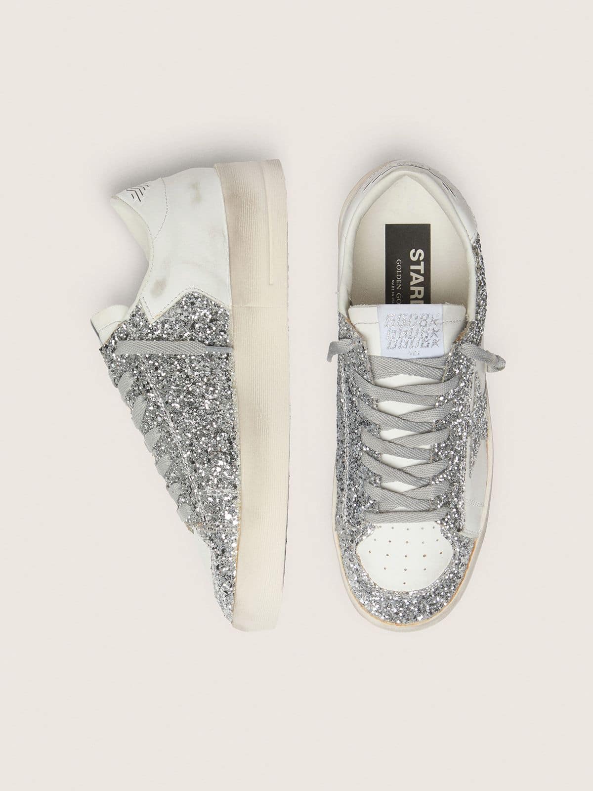 Golden Goose Women’s Stardan In White Leather And Glitter - Sneaker Türkiye