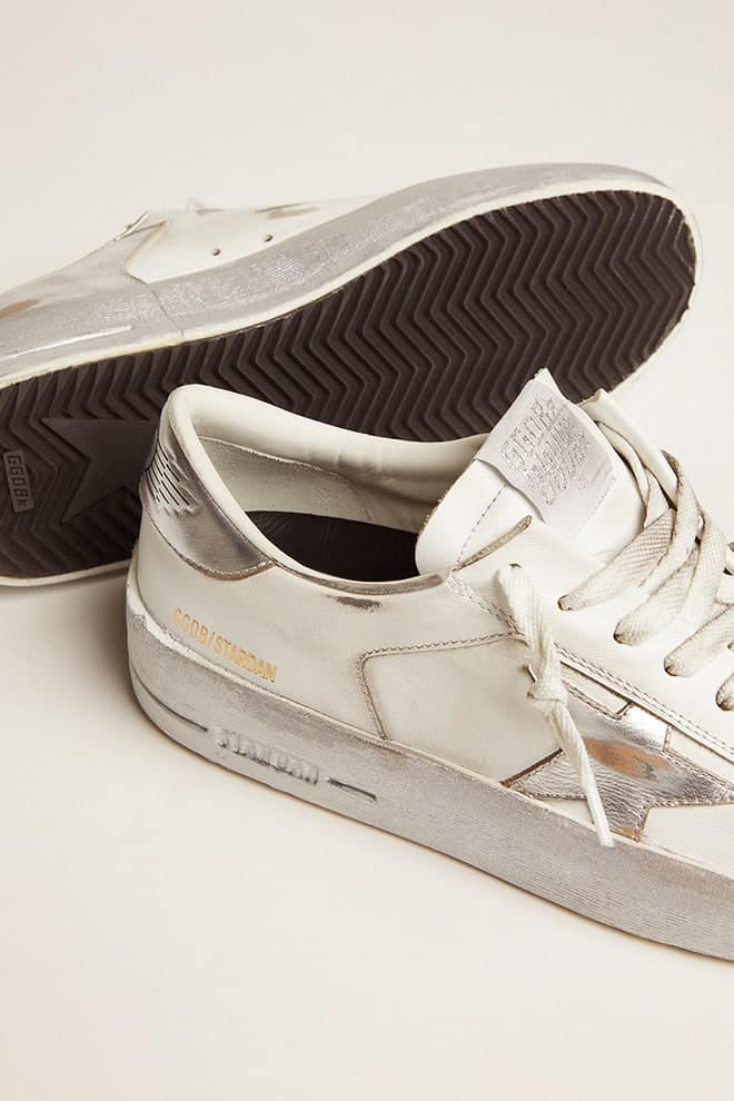 Golden Goose Stardan Sneakers With Silver Metallic Leather Star And Heel Tab - Sneaker Türkiye