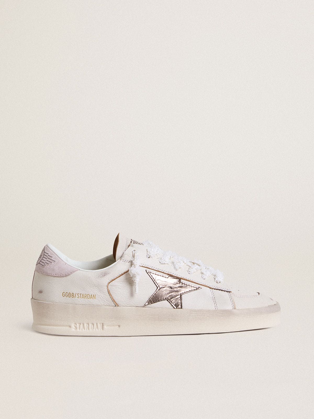 Golden Goose Stardan In Nappa Leather With Metallic Silver Leather Star And Pink Suede Heel Tab - Sneaker Türkiye