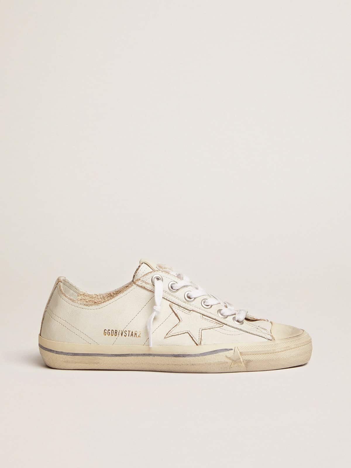 Golden Goose Women’s V-Star In Vintage Effect Leather - Sneaker Türkiye