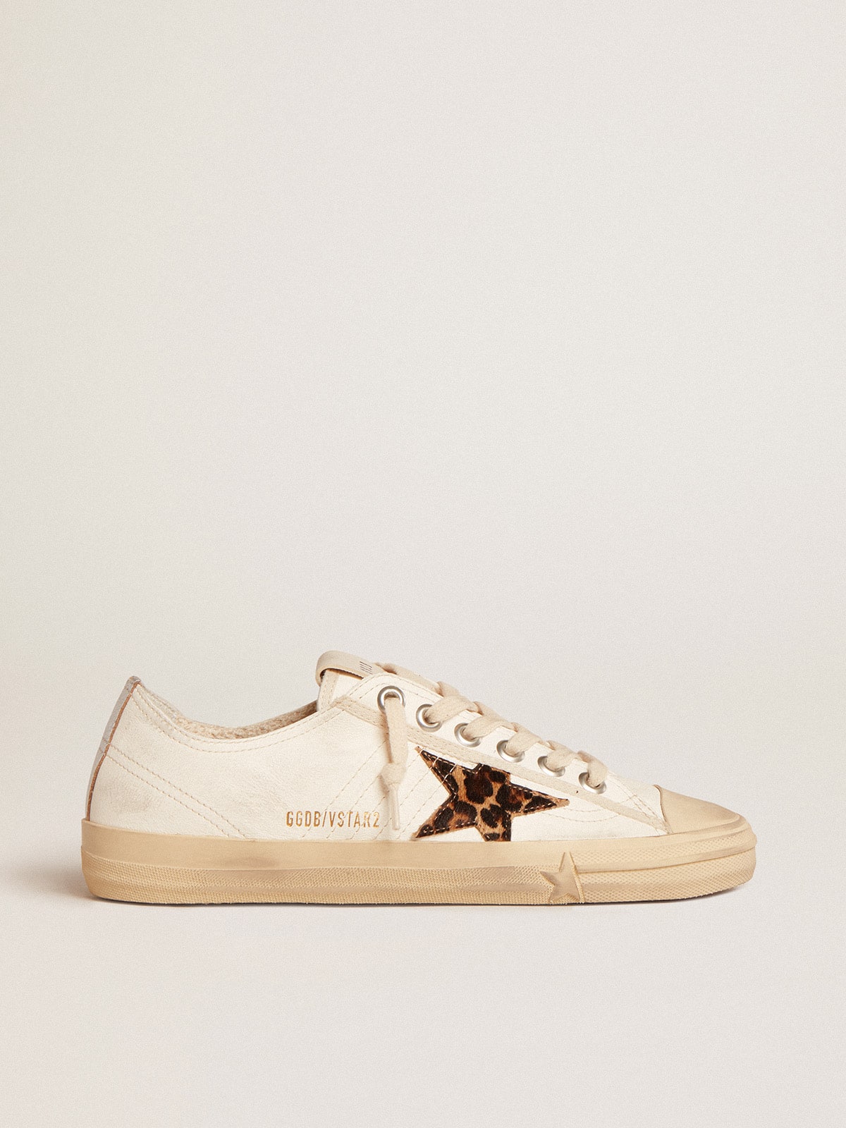 Golden Goose V-Star In Nappa With Pony Skin Star And Silver Heel Tab - Sneaker Türkiye