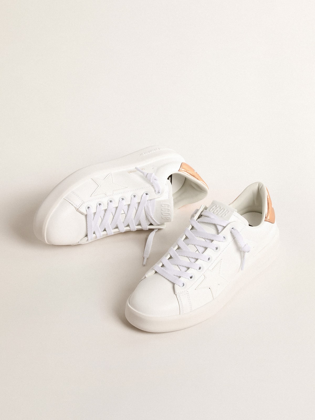 Golden Goose Women’s Bio-Based Purestar With Bronze Metallic Leather Heel Tab - Sneaker Türkiye