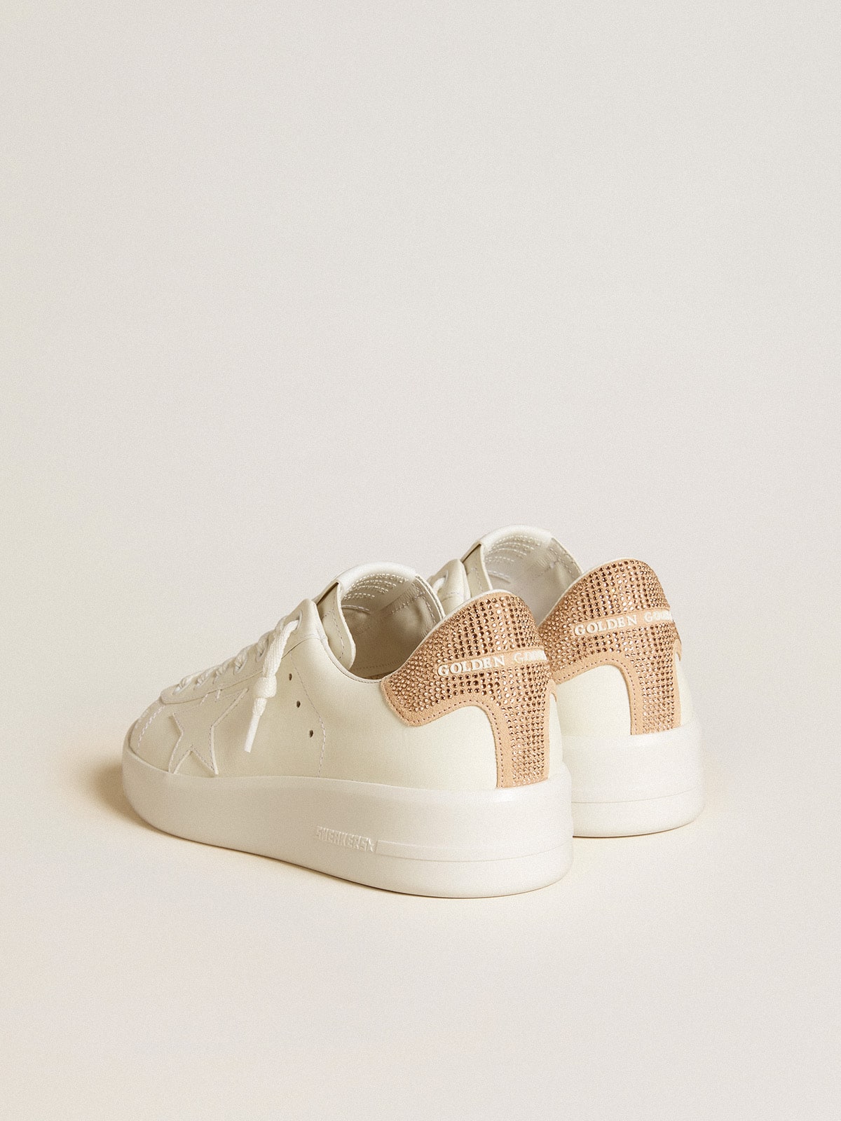 Golden Goose Purestar With Leather Star And Suede Heel Tab With Swarovski Crystals - Sneaker Türkiye
