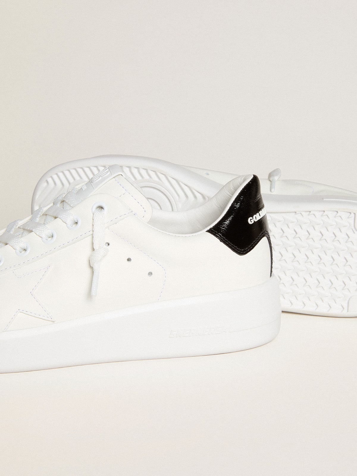 Golden Goose Women’s Purestar With Leather Star And Black Patent Leather Heel Tab - Sneaker Türkiye