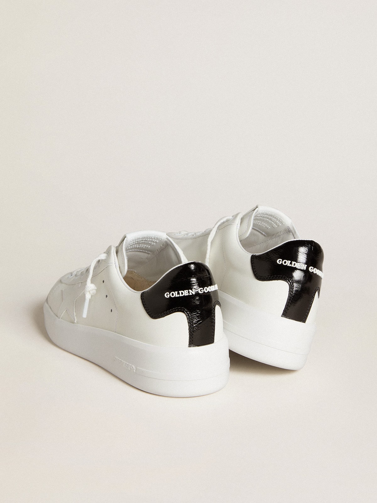 Golden Goose Women’s Purestar With Leather Star And Black Patent Leather Heel Tab - Sneaker Türkiye