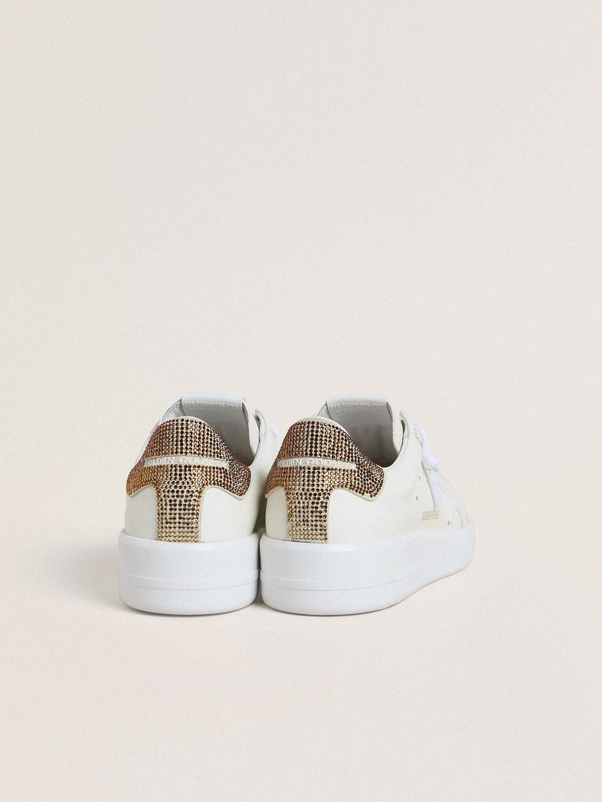 Golden Goose Women’s Purestar With White Leather Star And Brown Crystal Heel Tab - Sneaker Türkiye