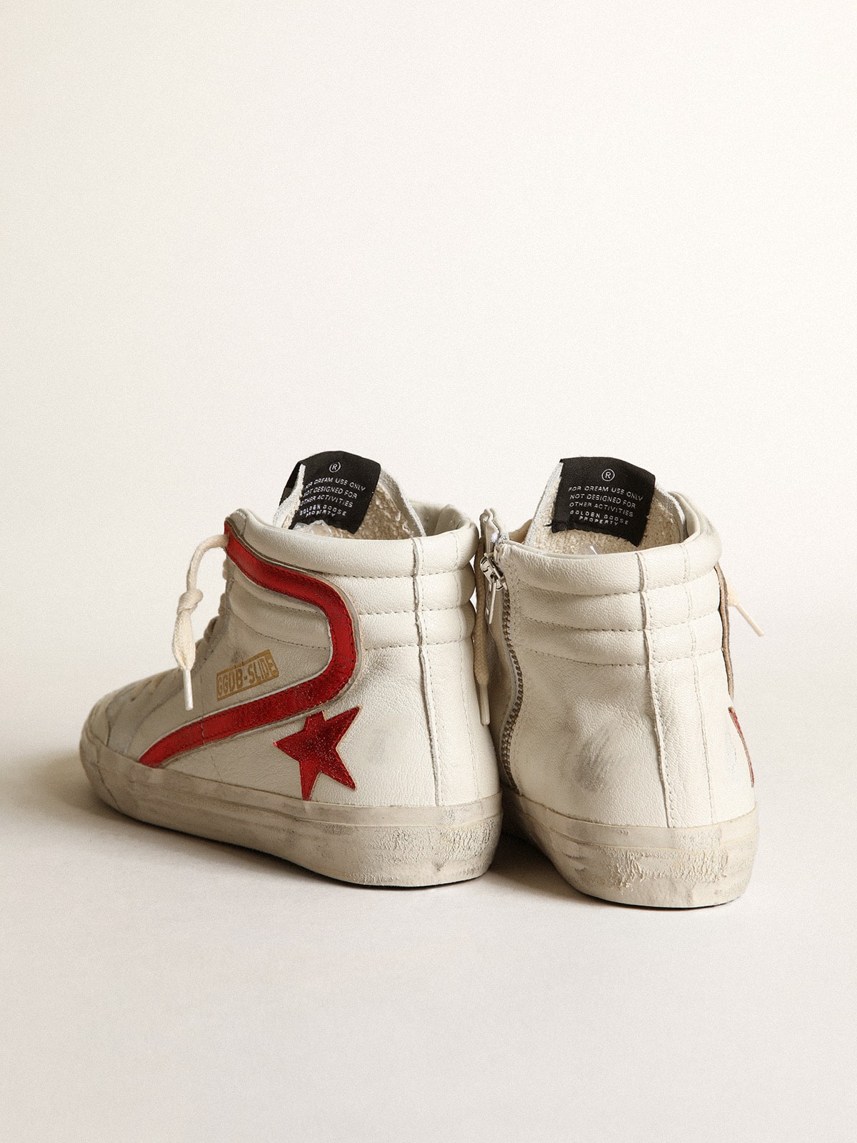 Golden Goose Slide With A Red Laminated Leather Star And Flash - Sneaker Türkiye