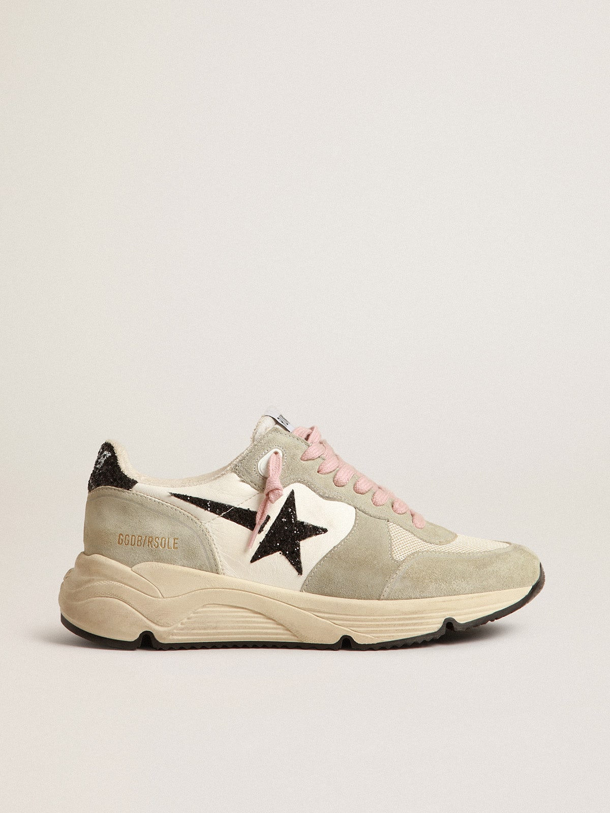 Golden Goose Running Sole With Gray Suede Inserts And Black Glitter Star - Sneaker Türkiye