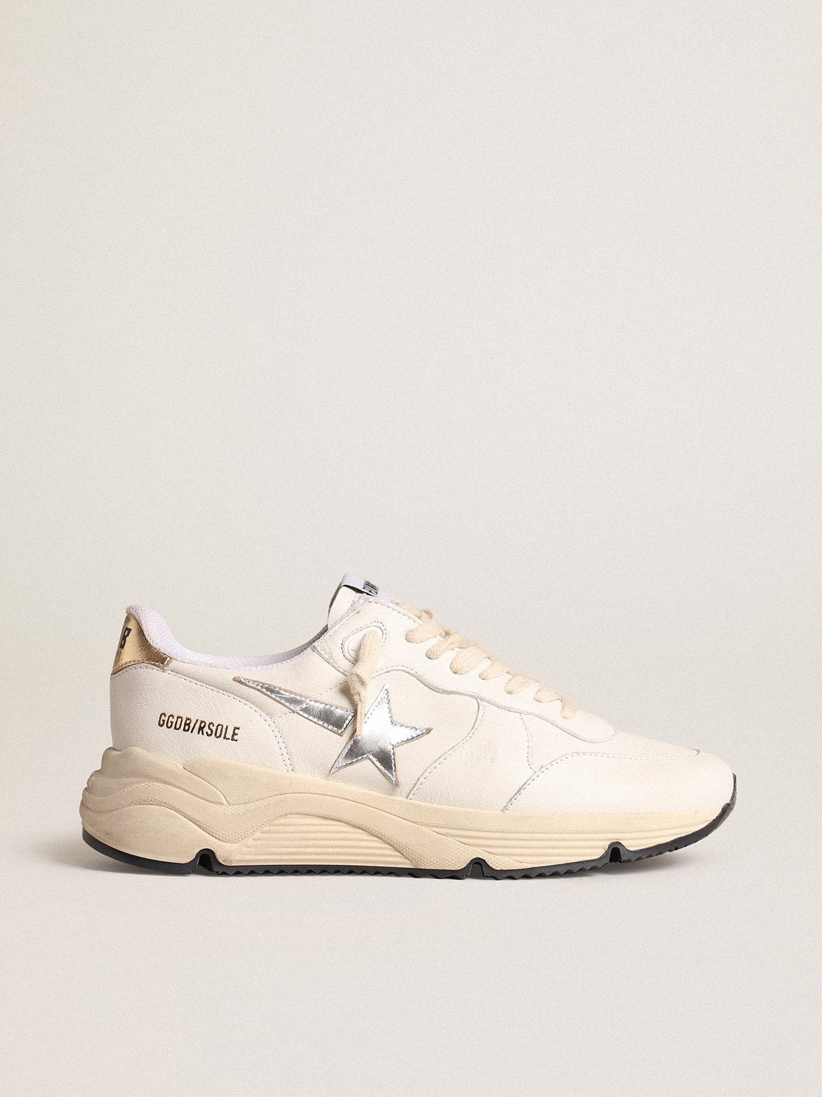 Golden Goose Running Sole In Nappa With Silver Star And Gold Leather Heel Tab - Sneaker Türkiye