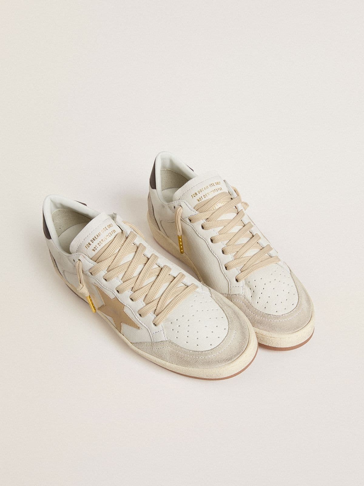 Golden Goose Women’s Ball Star LTD With Beige Star And Black Heel Tab - Sneaker Türkiye