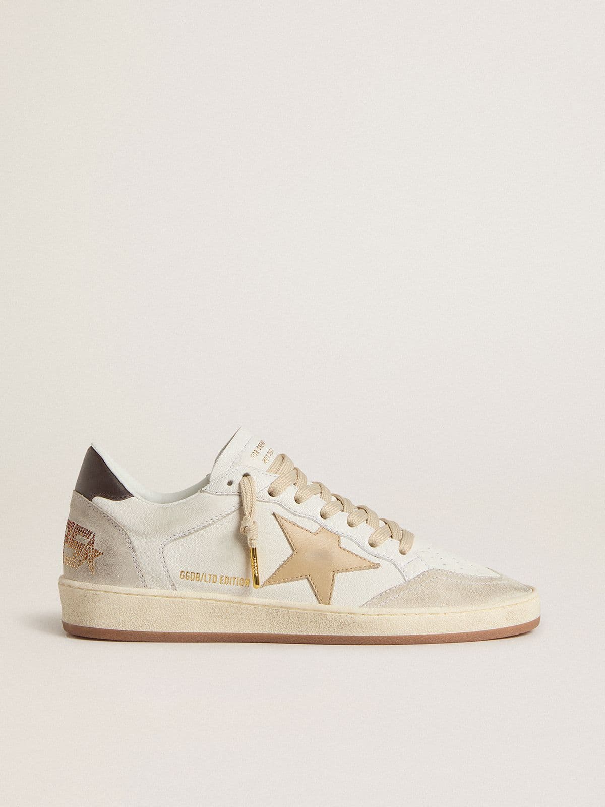 Golden Goose Women’s Ball Star LTD With Beige Star And Black Heel Tab - Sneaker Türkiye