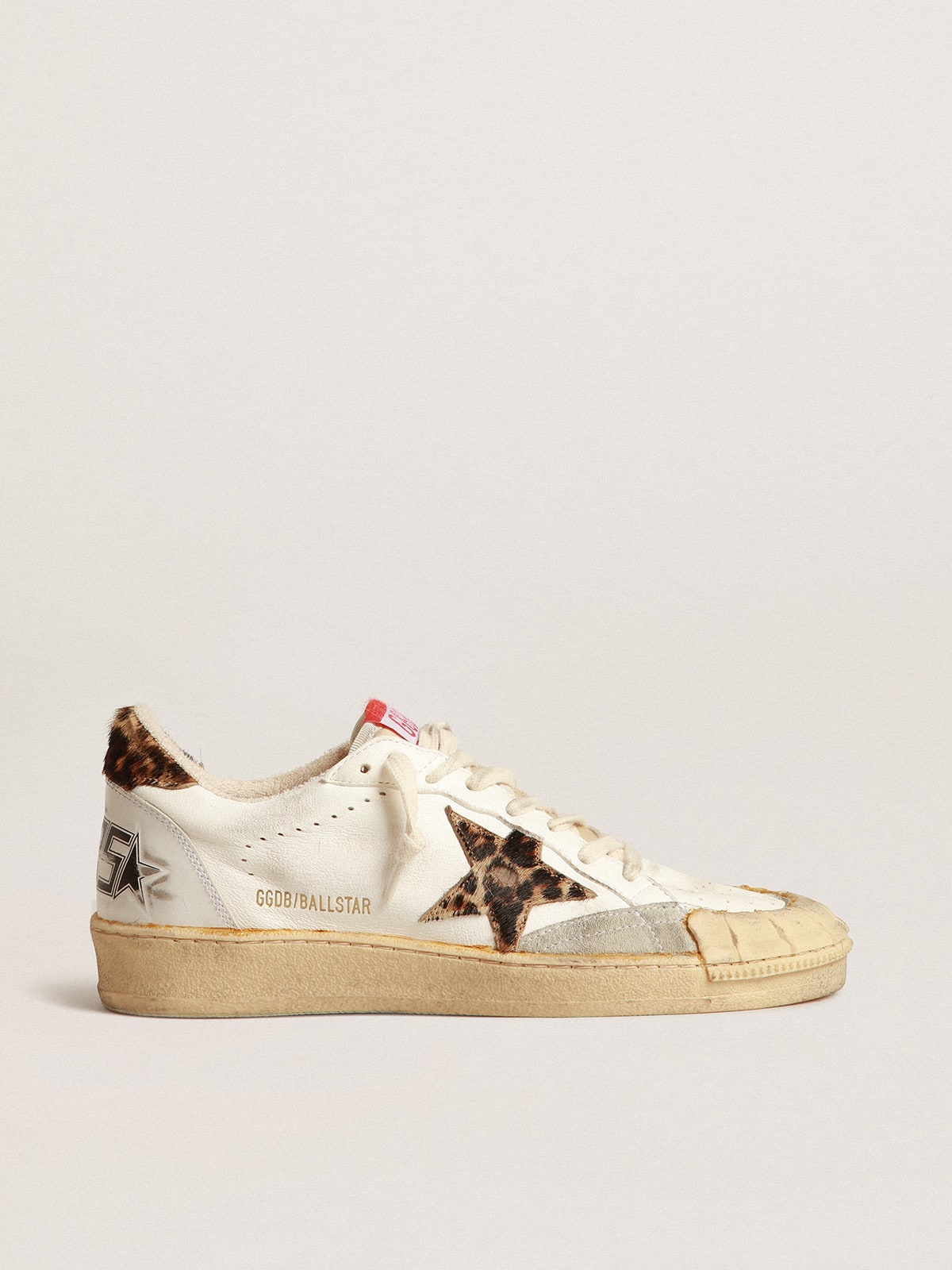 Golden Goose Ball Star In Nappa With Leopard-Print Pony Skin Star And Heel Tab - Sneaker Türkiye