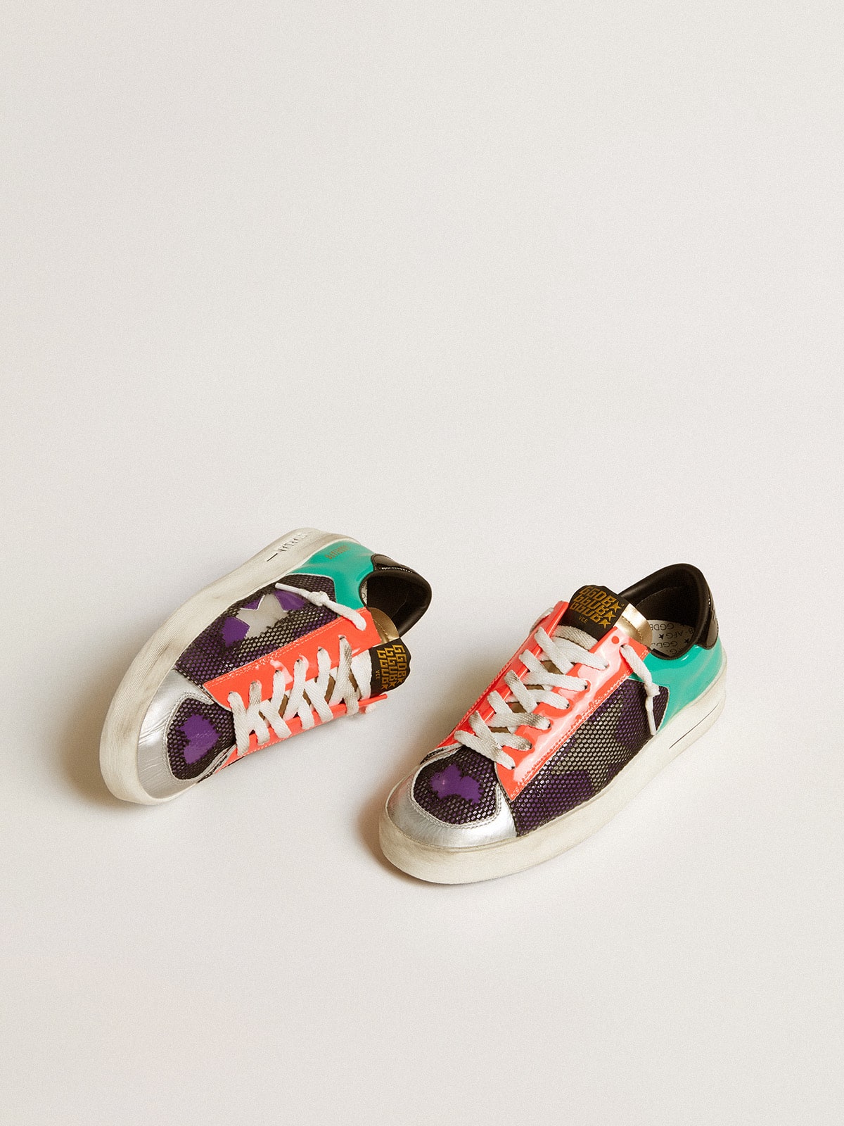 Golden Goose Women’s Stardan Lab In Patent Leather And Mesh With Rubber Star - Sneaker Türkiye