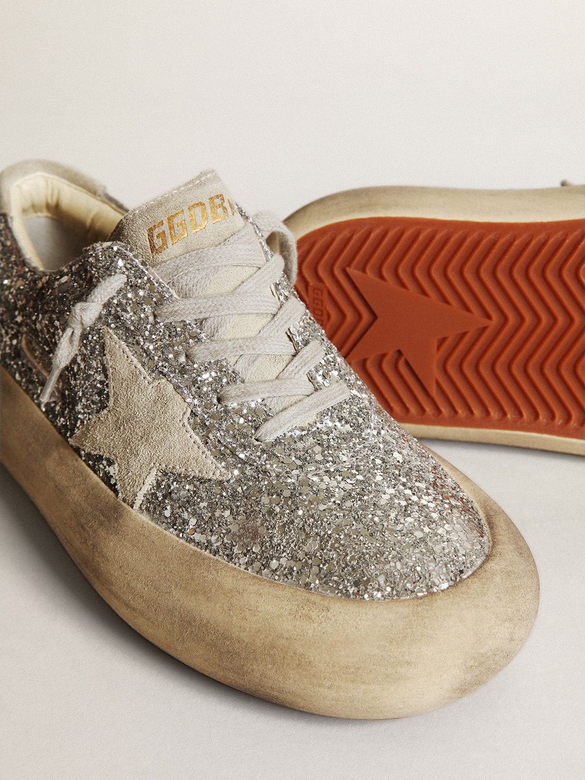 Golden Goose Women’s Space-Star In Silver Glitter With Ice-Gray Star - Sneaker Türkiye