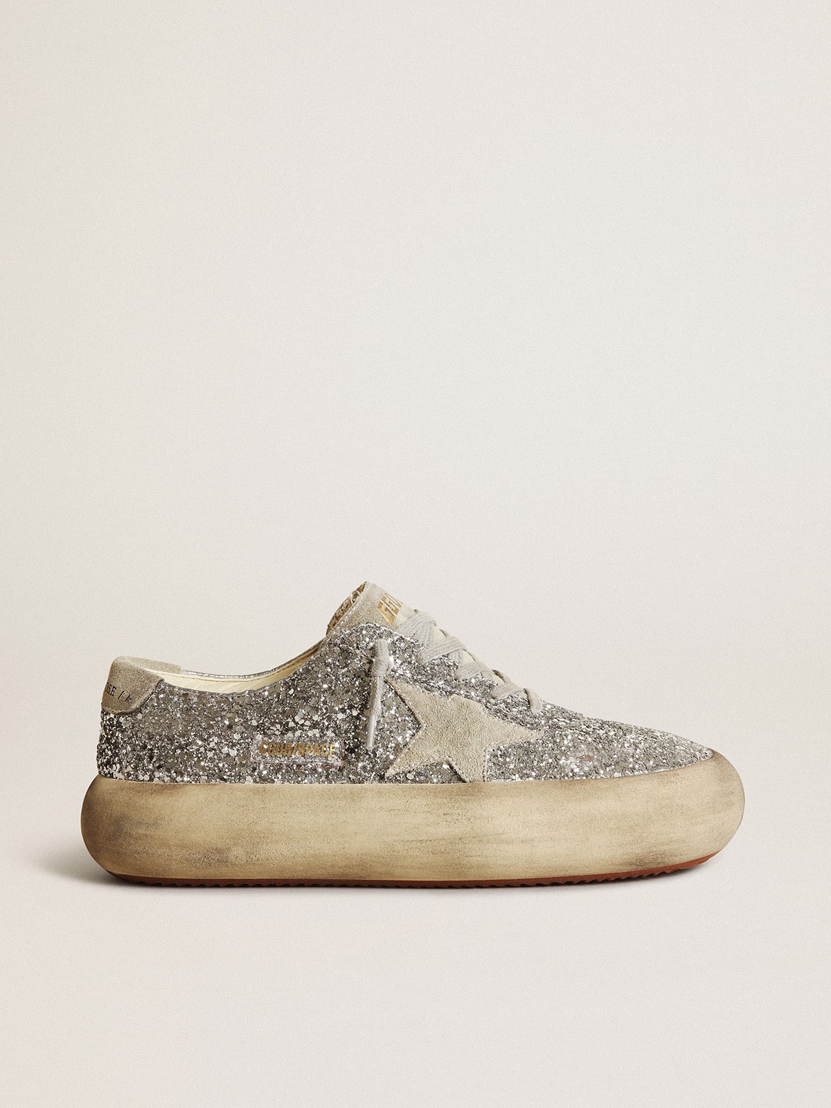 Golden Goose Women’s Space-Star In Silver Glitter With Ice-Gray Star - Sneaker Türkiye