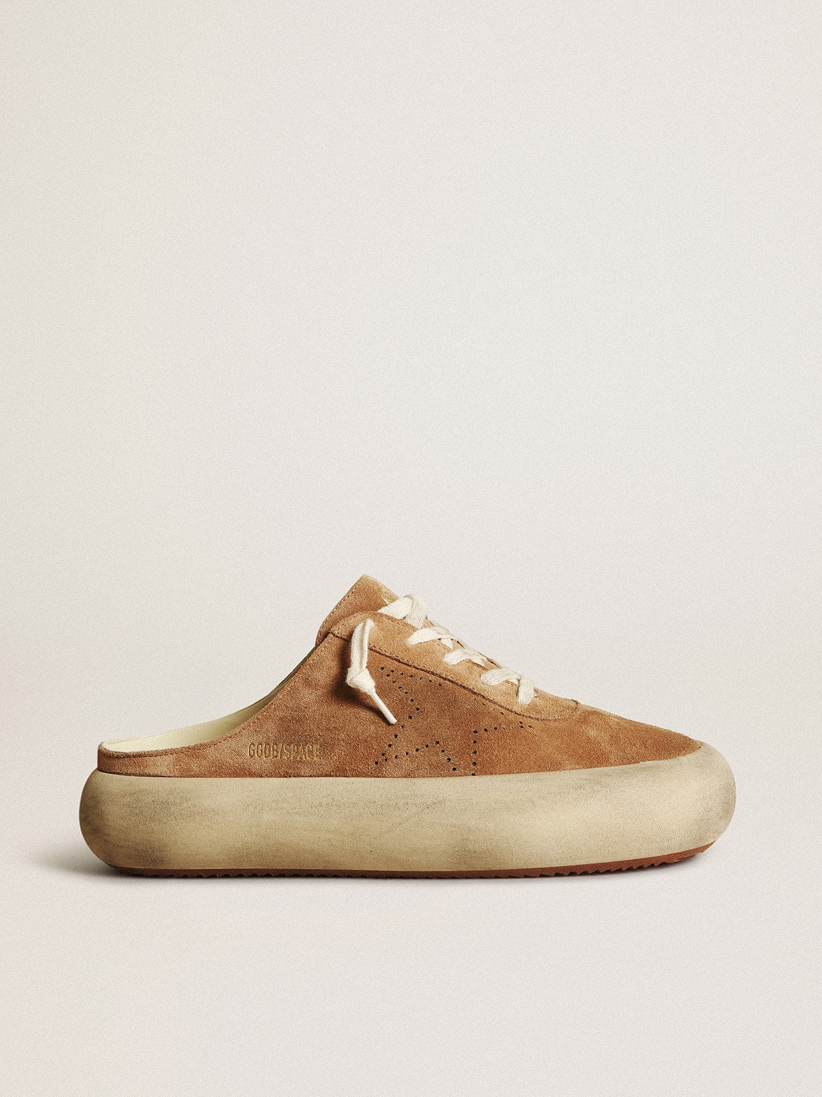 Golden Goose Women’s Space-Star Sabot In Tobacco-Colored Suede With Perforated Star - Sneaker Türkiye
