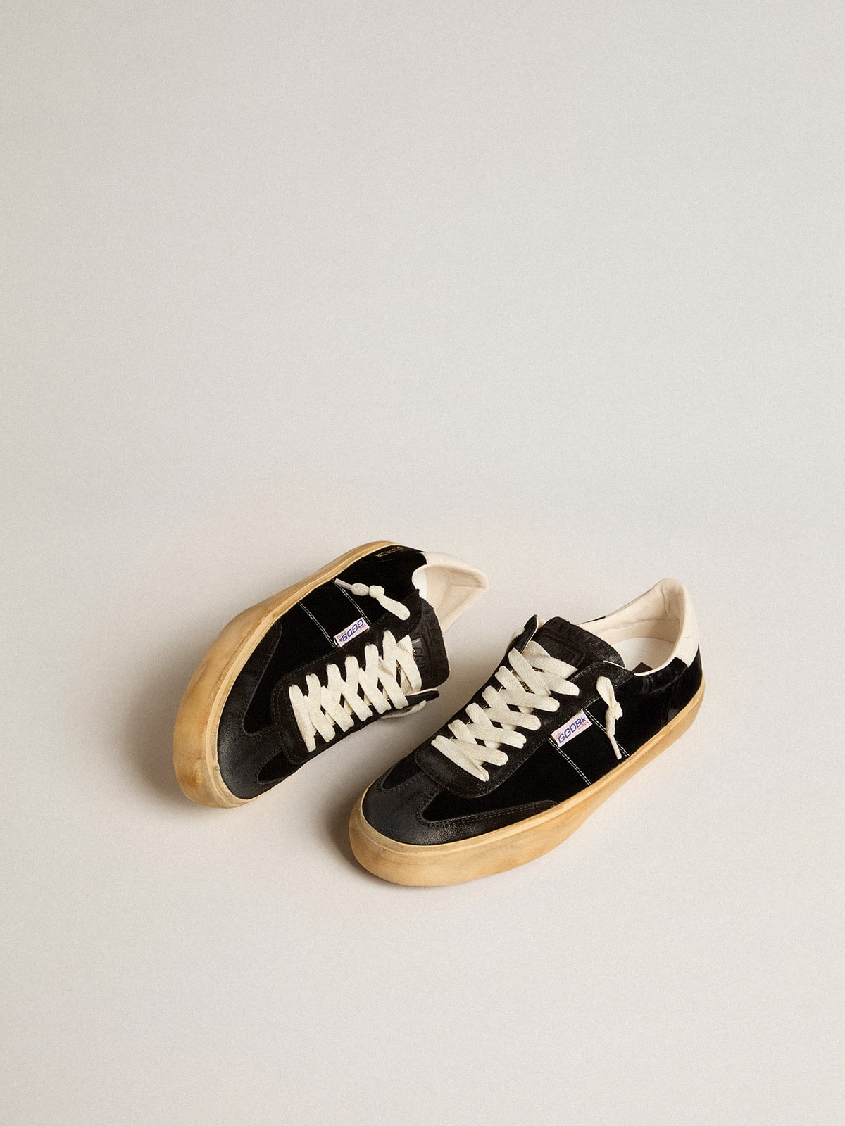 Golden Goose Soul Star In Black Velvet With White Leather Heel Tab - Sneaker Türkiye