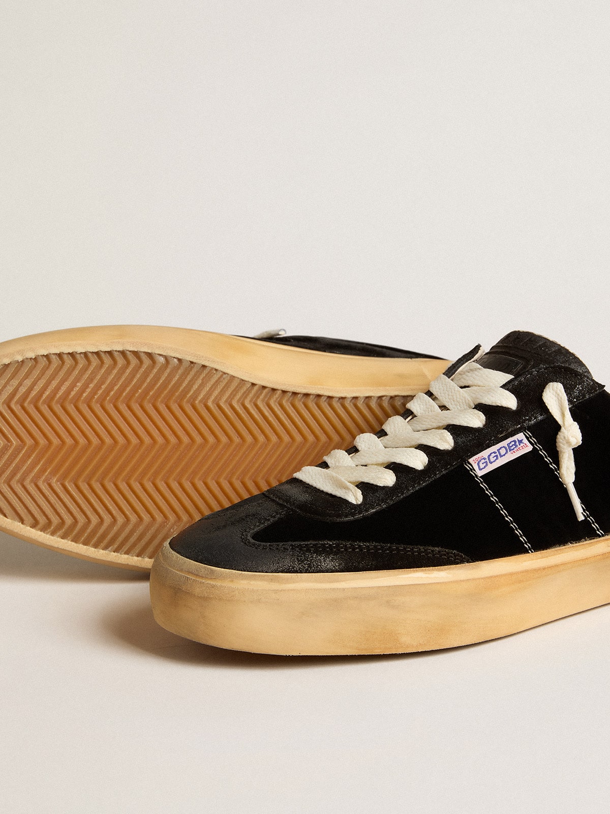 Golden Goose Soul Star In Black Velvet With White Leather Heel Tab - Sneaker Türkiye