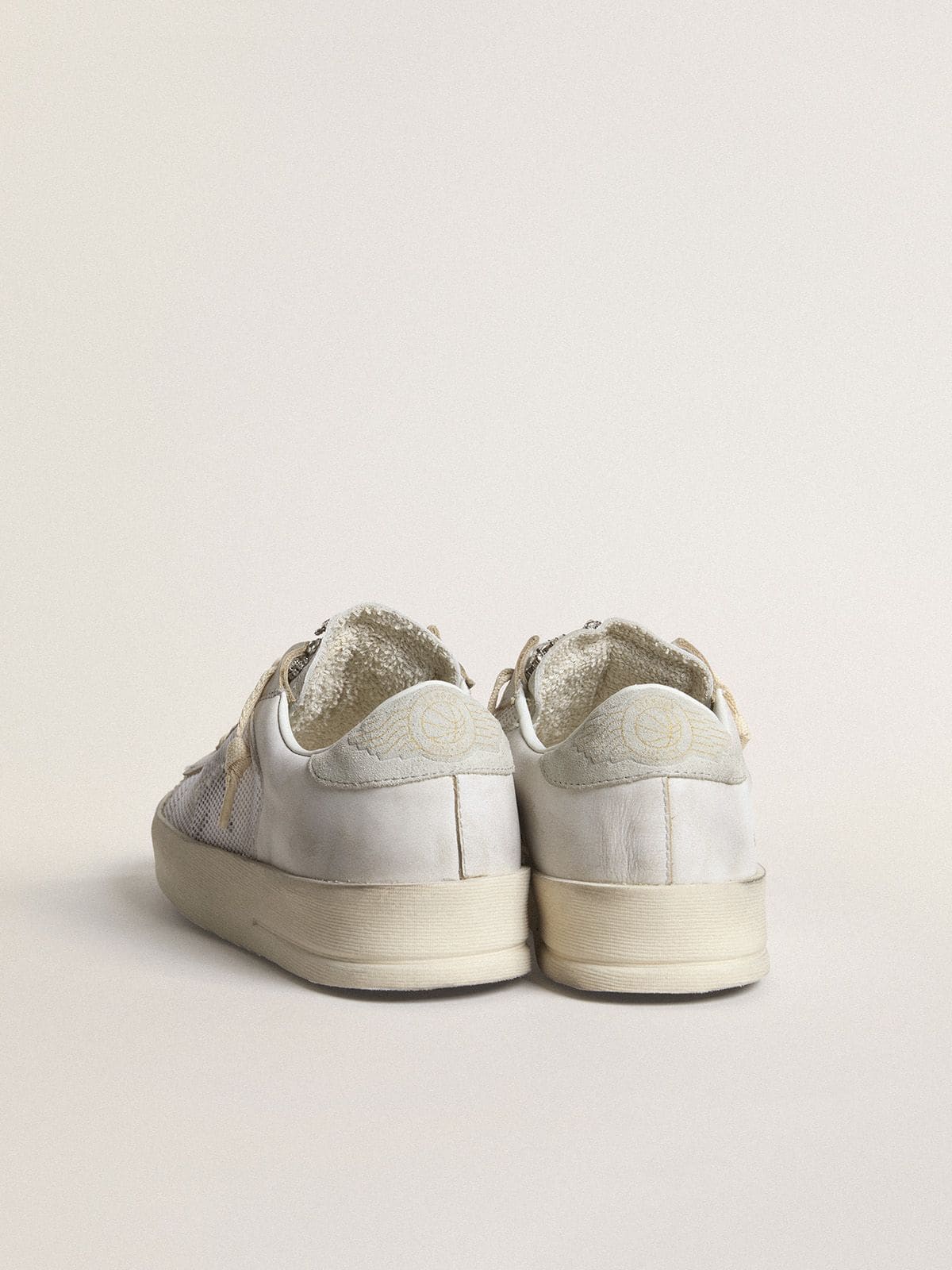 Golden Goose Stardan LTD In White Leather With Star And Heel Tab In Ice-Gray Suede - Sneaker Türkiye