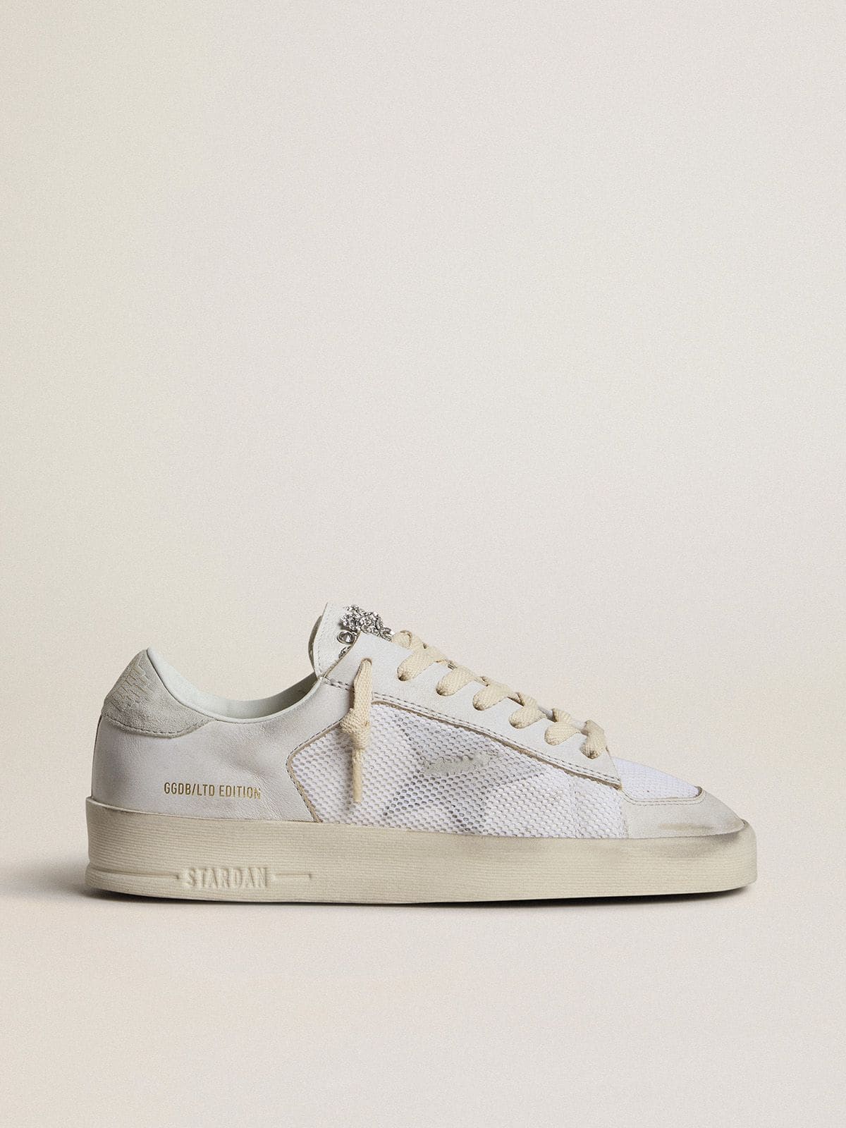 Golden Goose Stardan LTD In White Leather With Star And Heel Tab In Ice-Gray Suede - Sneaker Türkiye