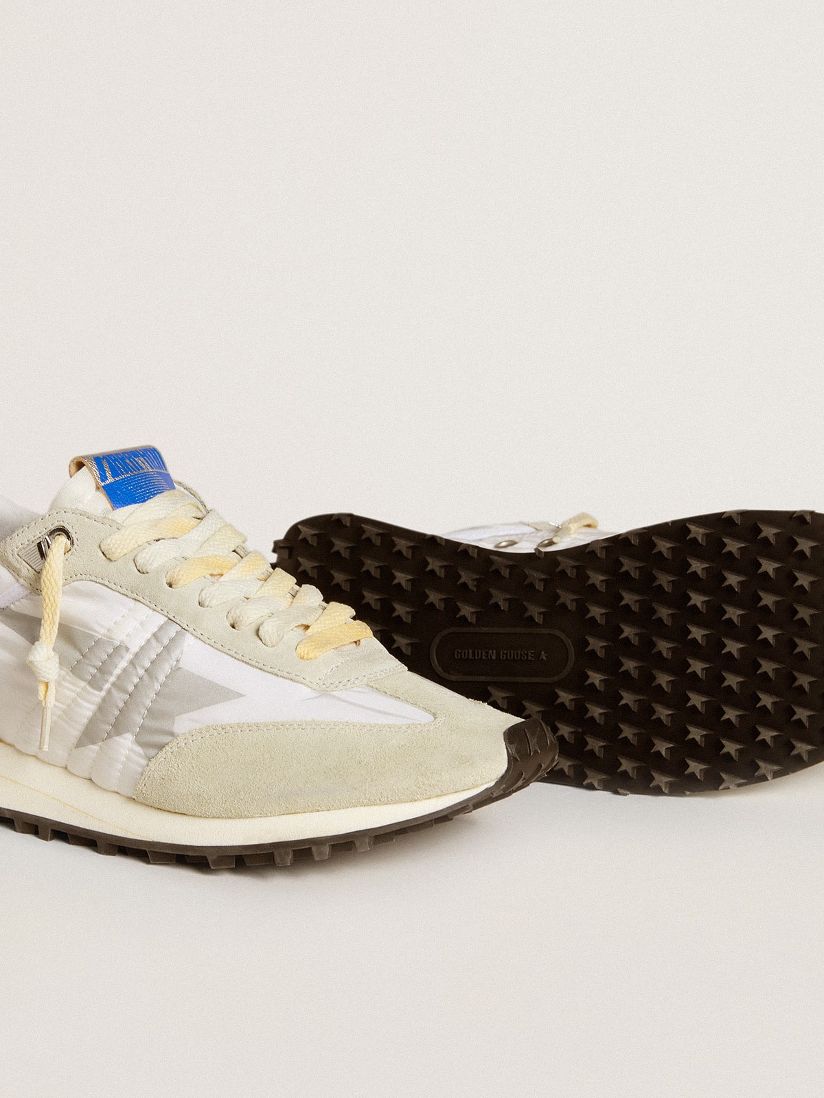 Golden Goose Women’s Marathon With White Nylon Upper And Silver Star - Sneaker Türkiye