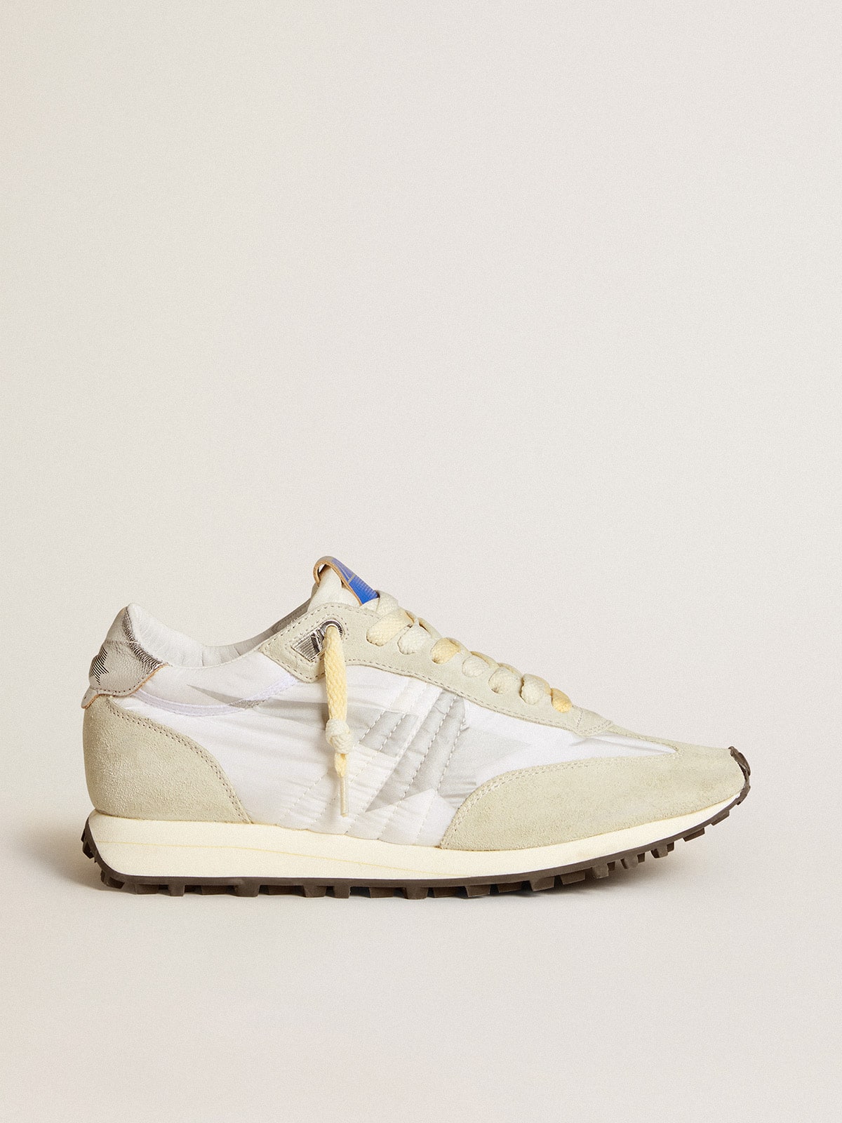 Golden Goose Women’s Marathon With White Nylon Upper And Silver Star - Sneaker Türkiye