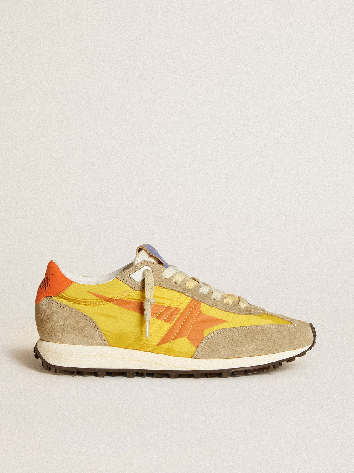 Golden Goose Women’s Marathon With Yellow Nylon Upper And Orange Star - Sneaker Türkiye