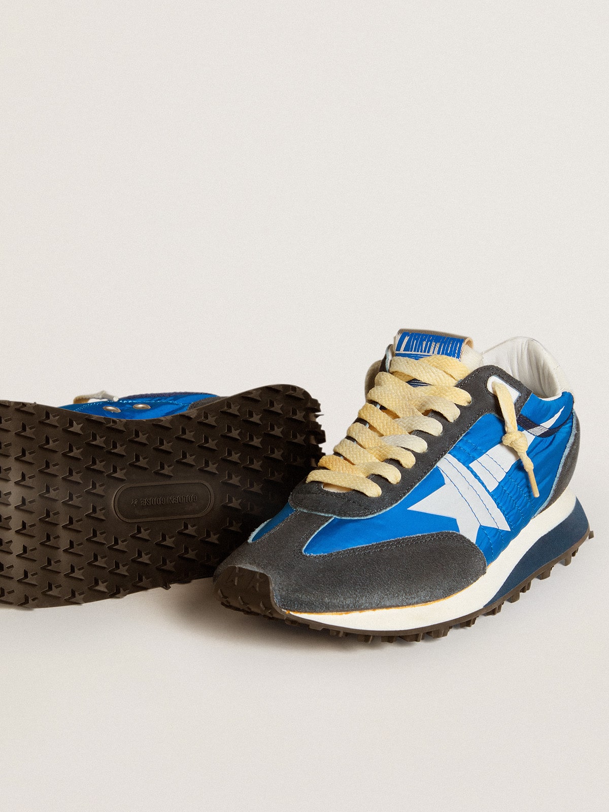 Golden Goose Women’s Marathon With Blue Nylon Upper And White Star - Sneaker Türkiye