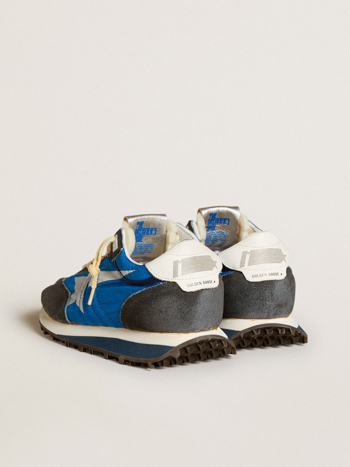 Golden Goose Women’s Marathon With Blue Nylon Upper And White Star - Sneaker Türkiye