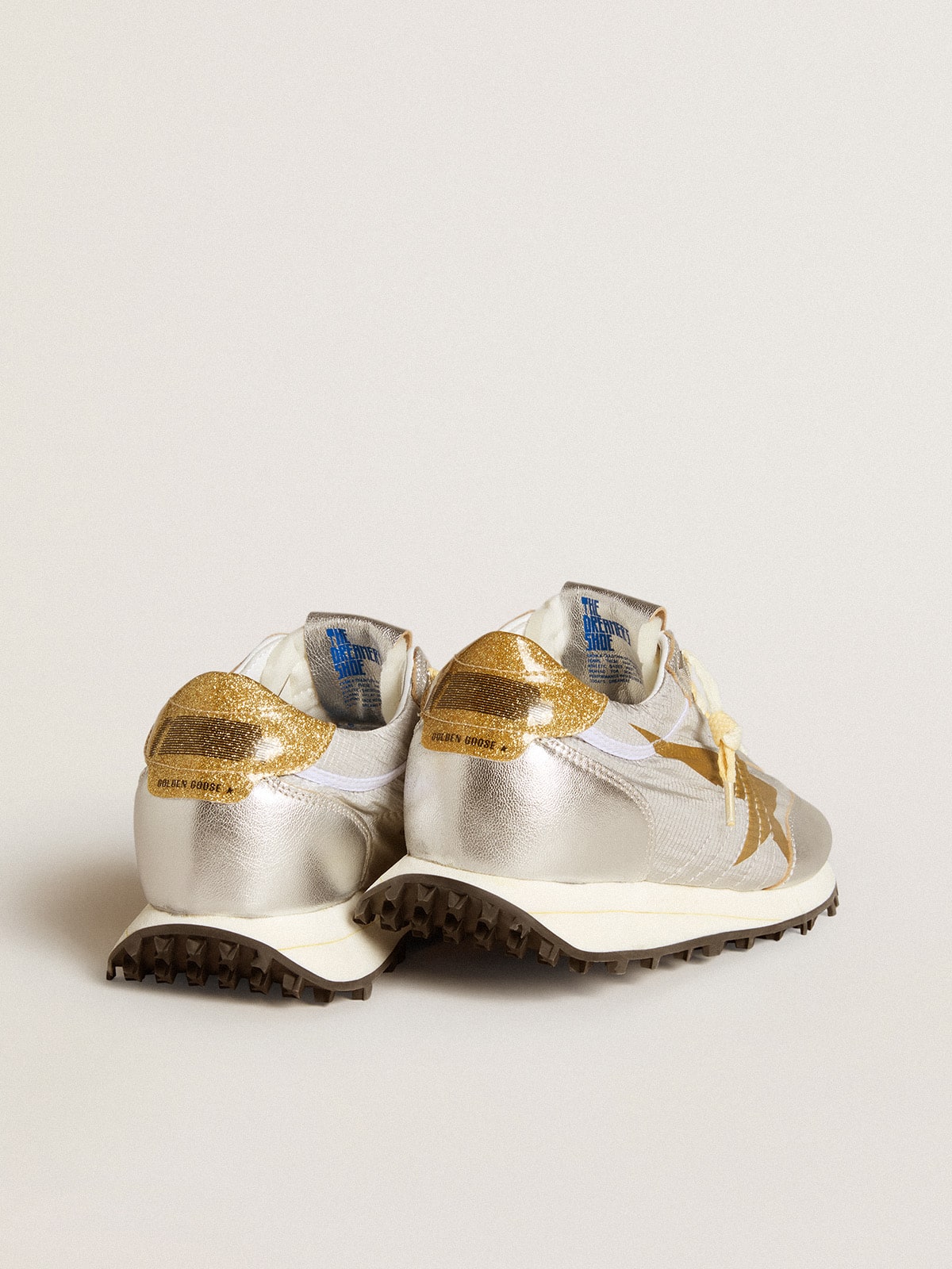 Golden Goose Women’s Marathon With Silver Ripstop Nylon Upper And Gold Star - Sneaker Türkiye
