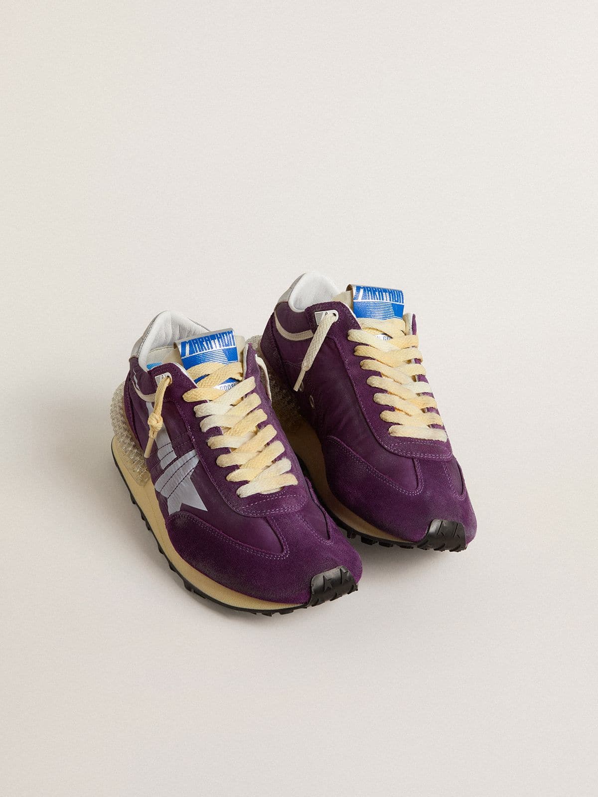 Golden Goose Women’s Marathon With Purple Nylon Upper And White Star - Sneaker Türkiye