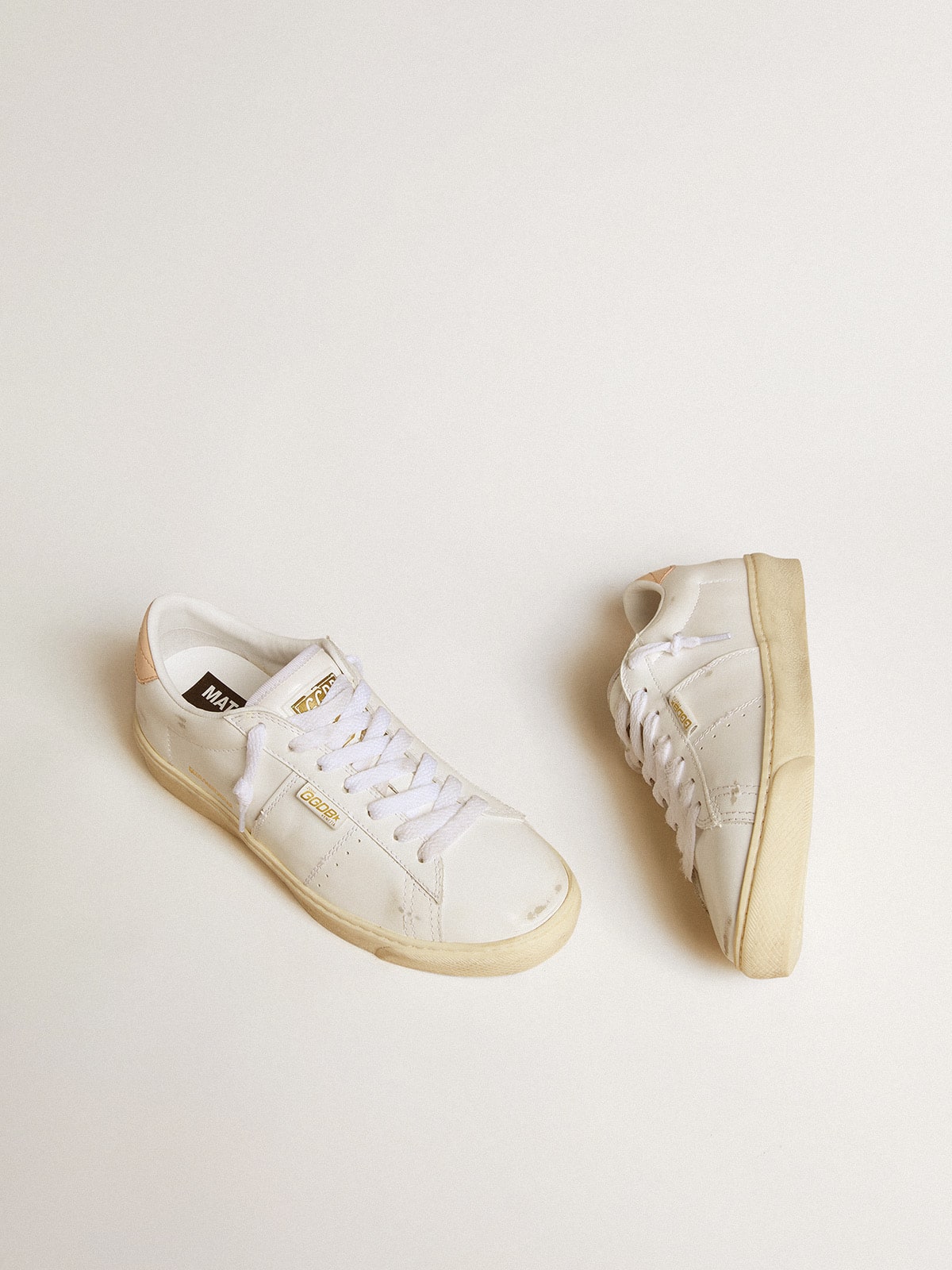 Golden Goose Matchstar In Leather With Peach Pink Heel Tab - Sneaker Türkiye